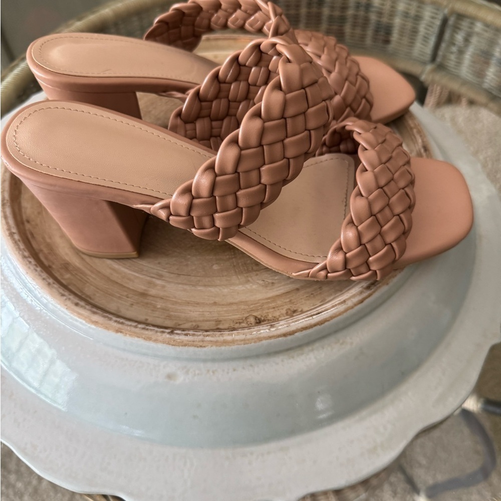 Tan Double-Strap Braided Sandals - Picture 4 of 6